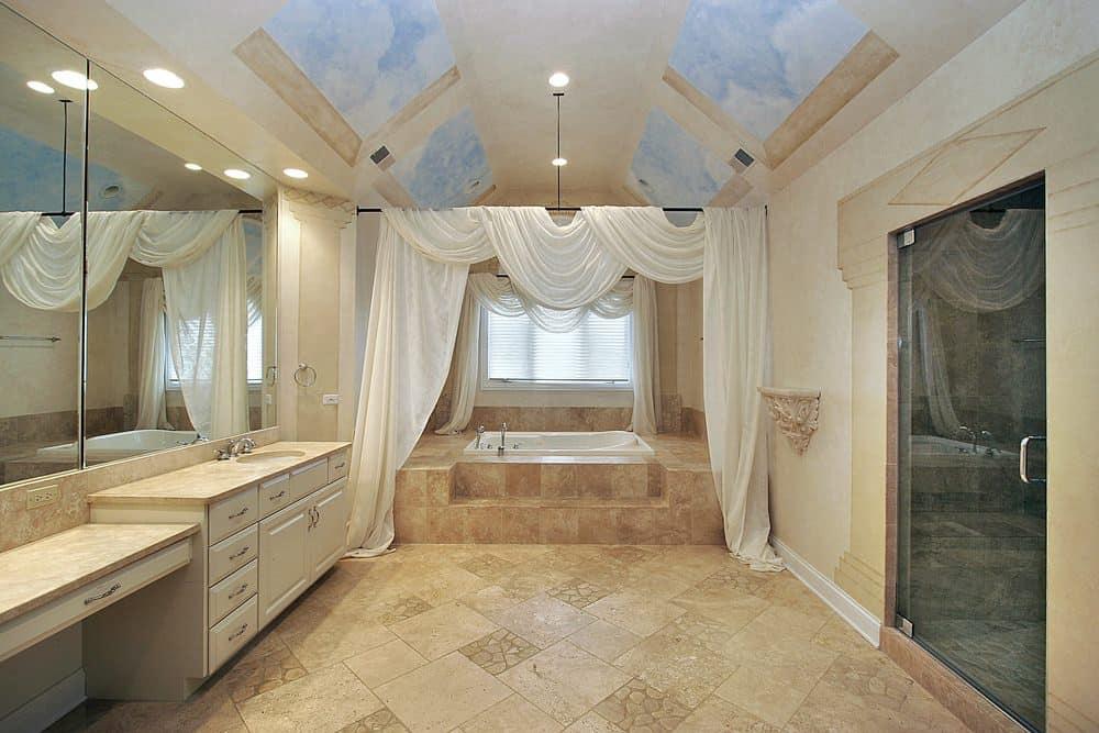 60 Beige Mediterranean Style Primary Bathroom Ideas (Photos)